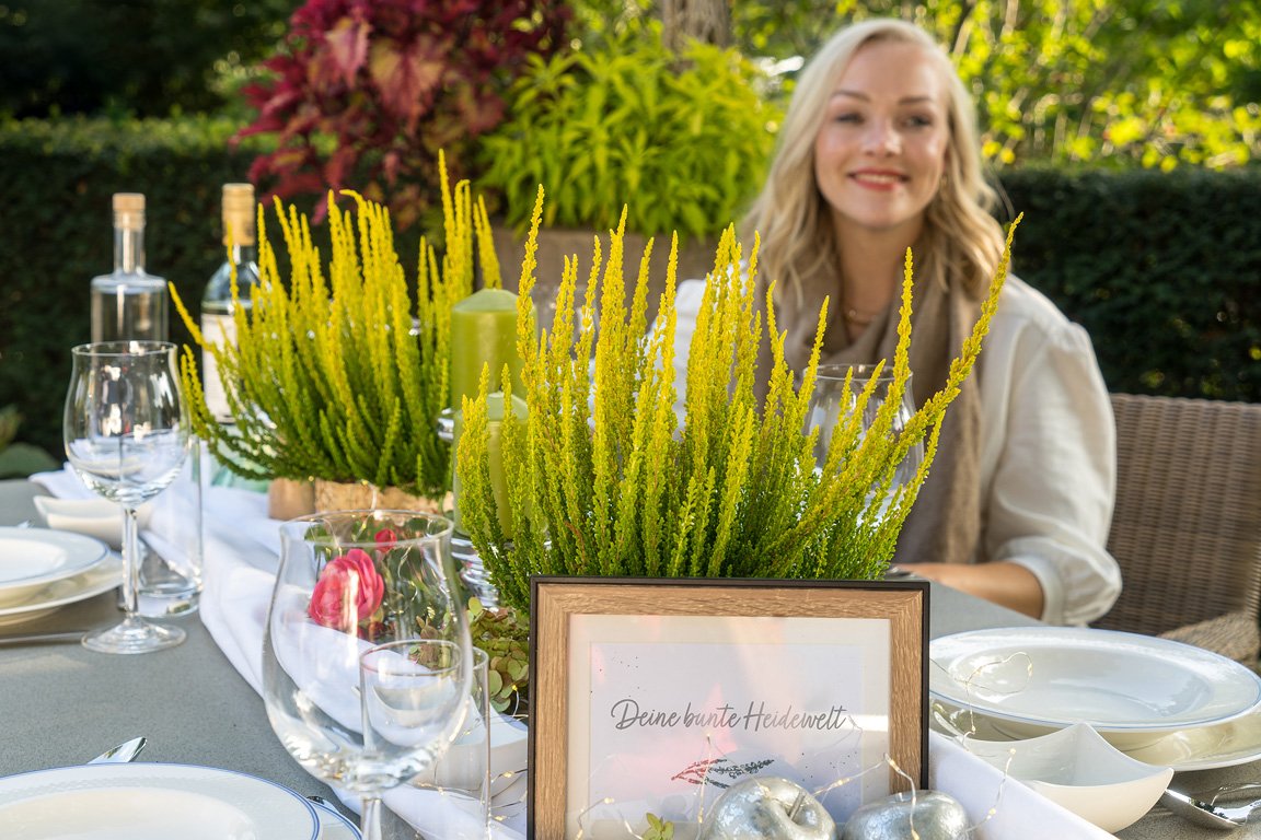 Gardengirls® Sunset Girls® festliche Tischdekoration im Garten